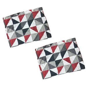 Mainstays Geo Triangles Blue Gray Red White Standard Pillow Shams Set of 2